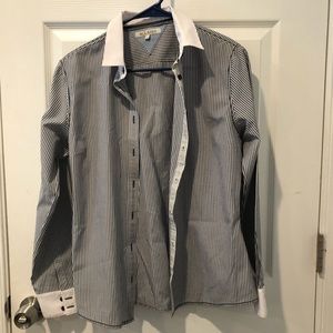 Gray white stripe Buttonup shirt